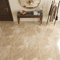 Emperador Light Marble 24x24 Polished Tile — Foyer floor
