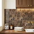 Emperador Light Marble 3x6 Tumbled Tile — Laundry Room backsplash