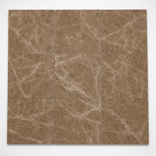 Emperador Light Turkish (Cedar) 12x12 Natural Marble Tile close-up