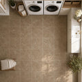 Emperador Light Turkish (Cedar) 12x12 Natural Marble Tile — Laundry Room floor