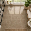 Emperador Light Turkish (Cedar) 12x12 Natural Marble Tile — Sunroom floor