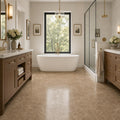 Emperador Light Turkish (Cedar) 12x24 Polished Veined Marble Tile — Primary Bath floor