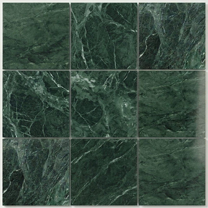 Empress Green Marble Tile 12x12 Polished close-up