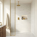Empyrean Ice Marble Tile 4x20 5/8 inch 4x24 — Bathroom shower wall