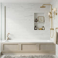Empyrean Ice Marble Tile 4x20 5/8 inch 4x24 — Bathroom tub surround