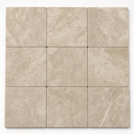 Travertine Coping English Walnut 12x12 Brushed close-up