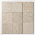 Travertine Coping in English Walnut - Tumbled Finish, 12x12-inch close-up