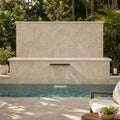 Travertine Coping in English Walnut - Tumbled Finish, 12x12-inch pool coping — Swimming Pool raised bond beam cap