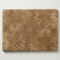 English Walnut Travertine Coping 12x18 Tumbled Double Bullnose 1.25 inch 16x24 close-up
