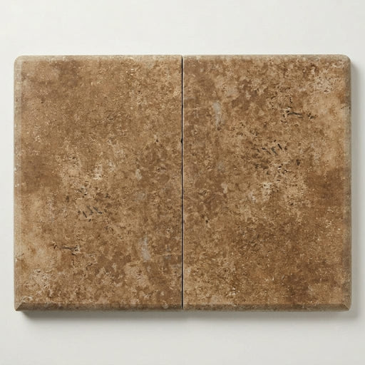 English Walnut Travertine Coping 12x18 Tumbled Double Bullnose 1.25 inch 16x24 close-up