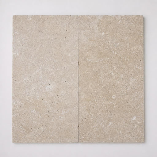 English Walnut Travertine Paver 12x24 Tumbled 2 inch close-up