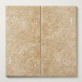 Travertine Paver English Walnut 12x24 Unfilled Honed Beveled close-up