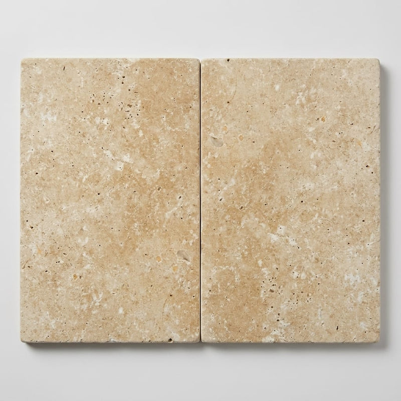 English Walnut Travertine Paver 16x24 Tumbled 1.25 inch close-up