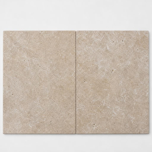 English Walnut Travertine Paver, Unfilled Honed Beveled 16x24 close-up