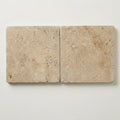English Walnut Travertine Paver 24x24 Tumbled 1.25 inch close-up