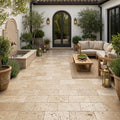 Travertine Paver English Walnut - Tumbled 6x12 inch 1.25 — Courtyard paving
