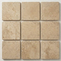 English Walnut Travertine Tile 12x12 Tumbled close-up