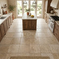 English Walnut Travertine Tile 12x12 Tumbled — Kitchen floor