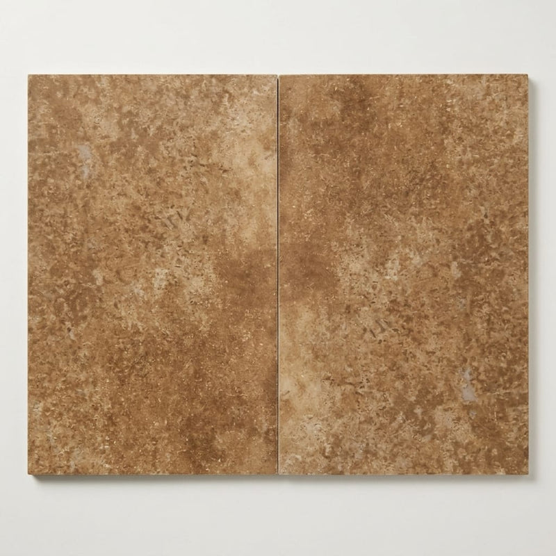 Travertine Tile - English Walnut - Filled Honed - 16x24 close-up