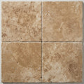 Travertine Tile English Walnut - Brushed Chiseled 18x18 close-up