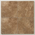English Walnut Travertine Tile in Honed Finish, 18x18 Size close-up
