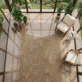 English Walnut Travertine Tile in Honed Finish, 18x18 Size — Sunroom floor