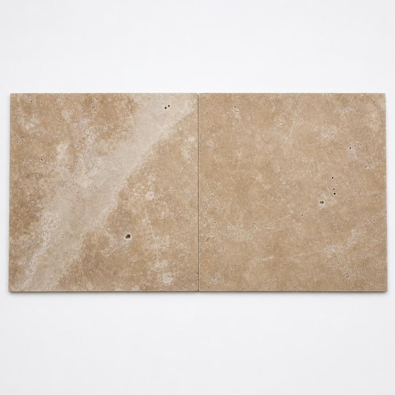English Walnut Travertine Tile 24x24 Unfilled, Honed close-up