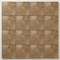 English Walnut Travertine Tile 4x4 Filled, Honed close-up