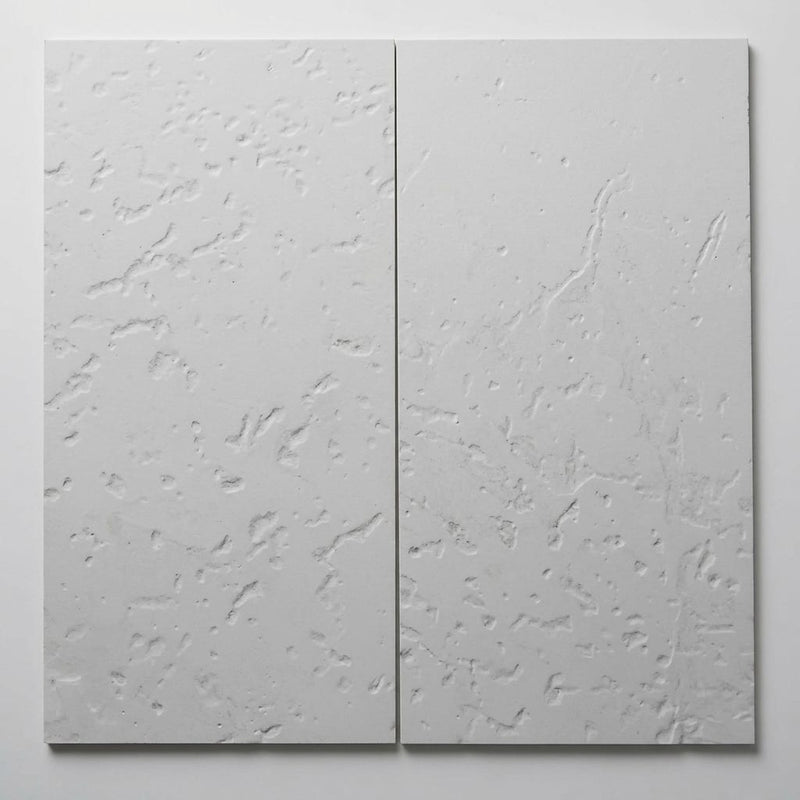 Euro White Deep Brushed 18x36 Limestone Tile close-up