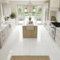 Euro White Honed 12x12 Honed Limestone Tile — Kitchen floor