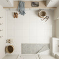 Euro White Honed 12x12 Honed Limestone Tile — Mudroom floor