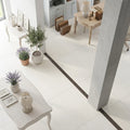 Euro White Honed 18x36 Honed Limestone Tile — Living Room floor