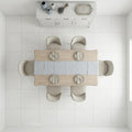 Euro White Honed 24x24 Honed Limestone Tile — Dining Room floor