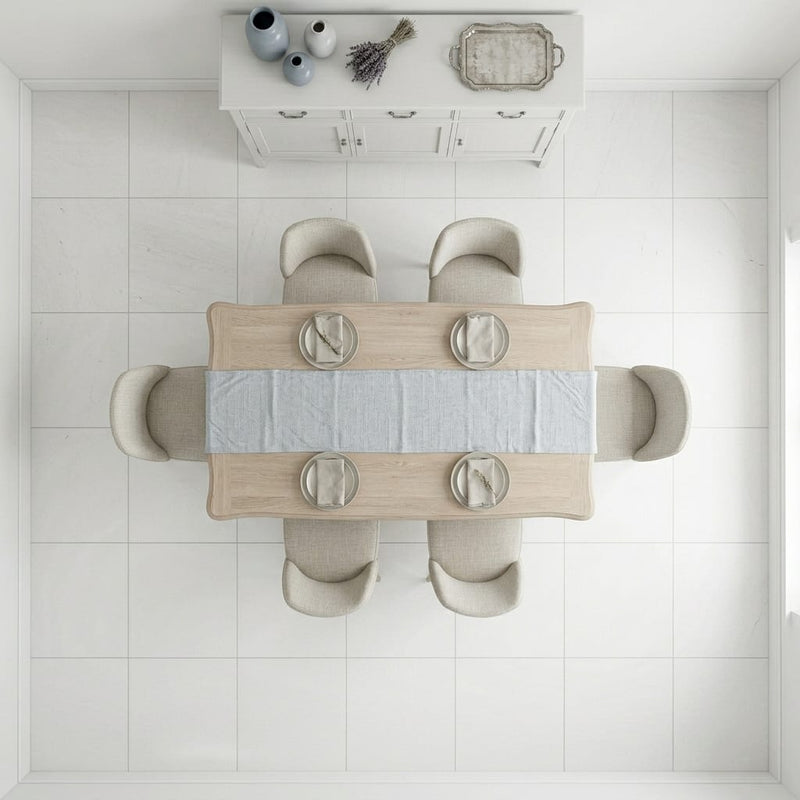 Euro White Honed 24x24 Honed Limestone Tile — Dining Room floor