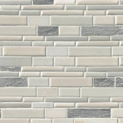 Everest Interlocking Pattern Misc. 0.31 Inch Porcelain Stone Blend Mosaic Tile