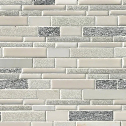 Everest Interlocking Pattern Misc. 0.31 Inch Porcelain Stone Blend Mosaic Tile