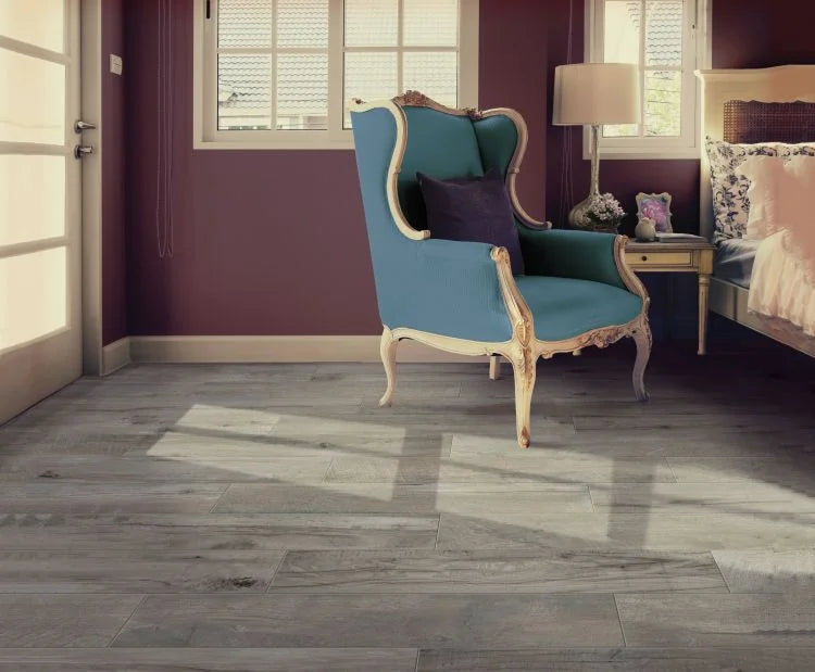 Ewood Vintage Grey 6x36 Plank Wood Look Porcelain Tile