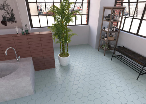 Exa Anise Green 5.9x6.7 Hexagon Ceramic Tile