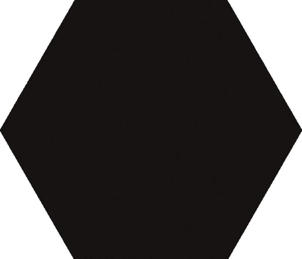 Exa Black 5.9x6.7 Hexagon Ceramic Tile — Solidshape