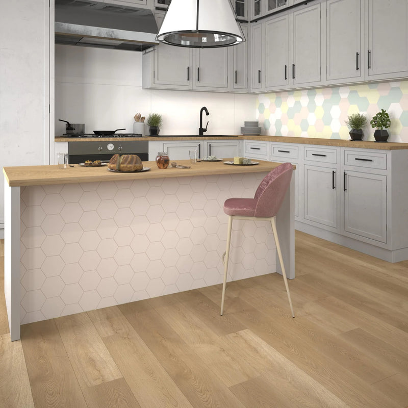 Exa White 5.9x6.7 Hexagon Matte Porcelain Tile