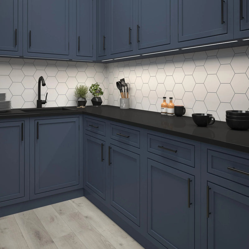 Exa White 5.9x6.7 Hexagon Matte Porcelain Tile