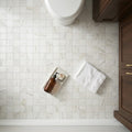 Exotic Stone Da Vinci White 2x2 - 12x12 Polished Marble Mosaic — Bathroom floor