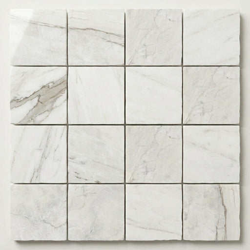 Exotic Stone Da Vinci White 2x2 - 12x12 Polished Marble Mosaic close-up