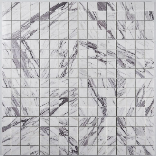 Exotic Stone Statuario Fantastico 2x2 - 12x12 Polished Marble Mosaic close-up