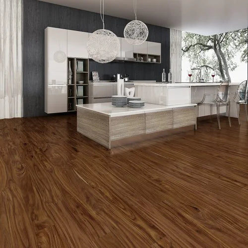 Exotic Walnut Natural 4-3/4 in x Random Length (12 in - 48 in) Plank Smooth, Urethane Engineered Walnut Hardwood Flooring