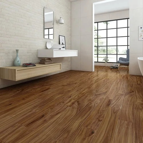 Exotic Walnut Natural 4-3/4 in x Random Length (12 in - 48 in) Plank Smooth, Urethane Engineered Walnut Hardwood Flooring