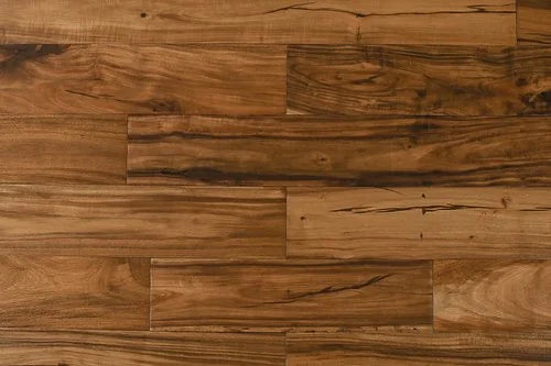 Ex. Walnut / Acacia Exotic Walnut Golden 4-3/4xRL (12-48) Hand-Scraped Urethane Walnut Wood Flooring