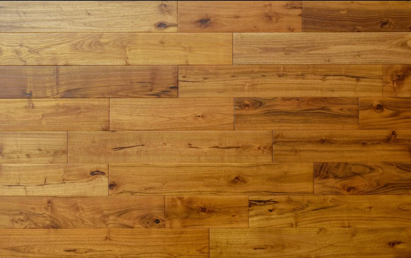 Exotics Mongolian Teak / Sophora 4-3/4xRL(12-48) Plank Handscraped Urethane Solid Hardwood Flooring