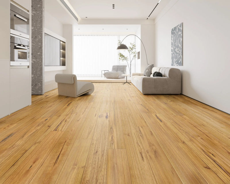 Exotics Mongolian Teak / Sophora 4-3/4xRL(12-48) Plank Handscraped Urethane Solid Hardwood Flooring