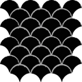 Fan Black Glossy 12x12 Gloss Porcelain Mosaic Tile